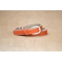 CEINTURE CUIR ORANGE| La fine